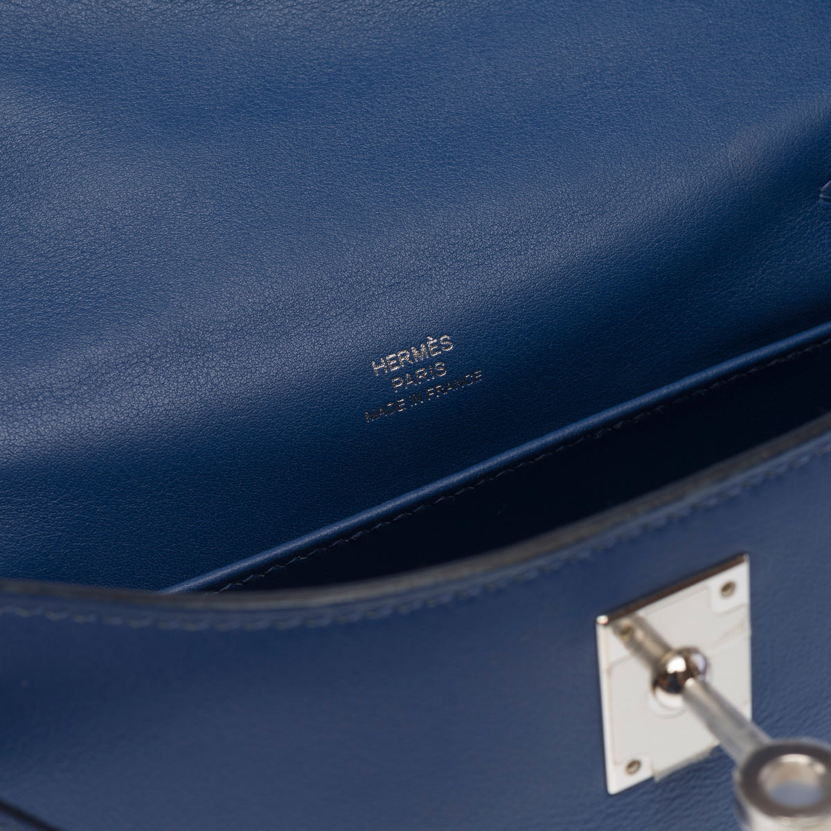 Sac HERMES Kelly Mini en Cuir Bleu - 103945