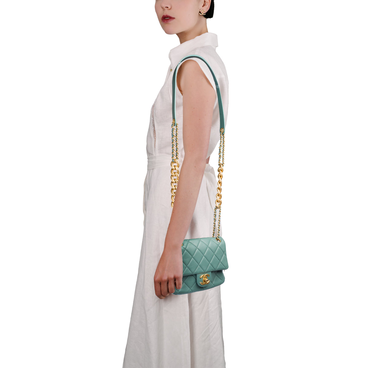 Sac CHANEL Timeless/Classique en Cuir Bleu - 103962