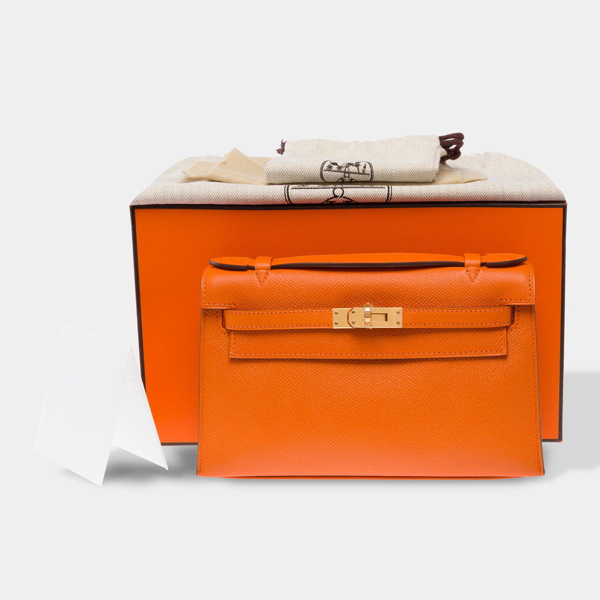 Sac HERMES Kelly Mini en Cuir Orange - 103959