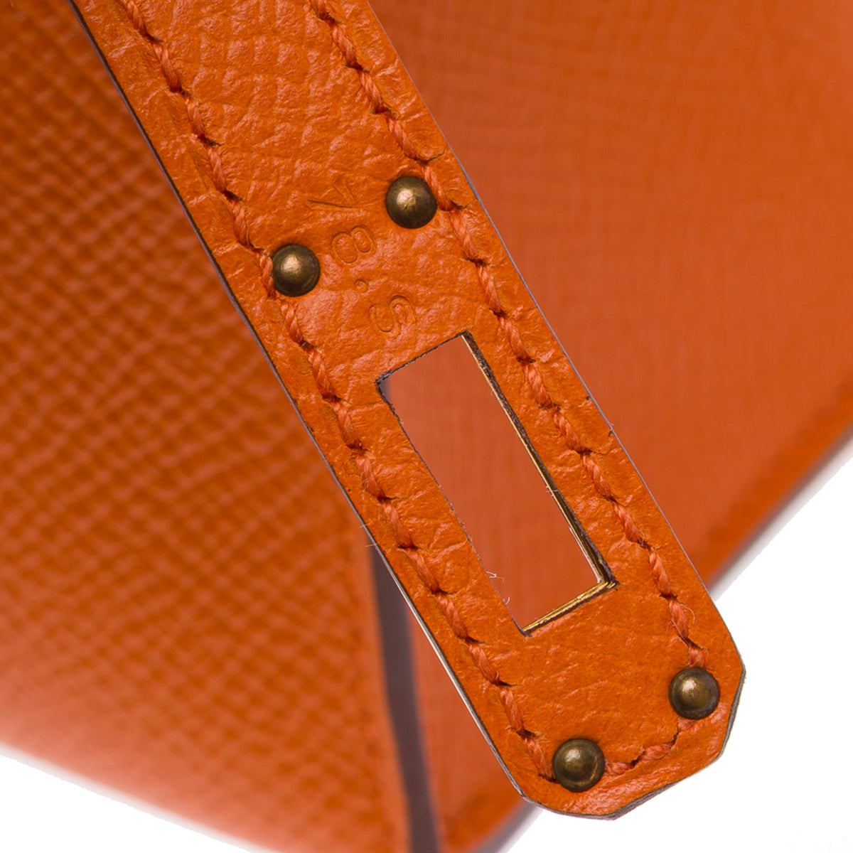 Sac HERMES Kelly Mini en Cuir Orange - 103959
