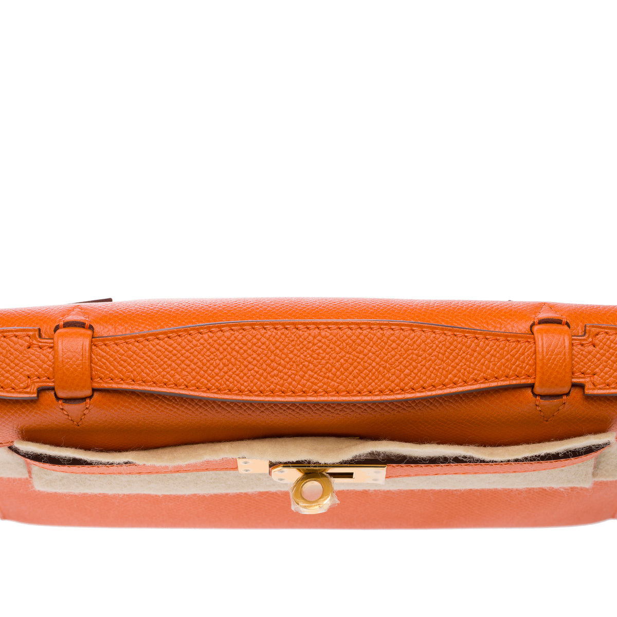 Sac HERMES Kelly Mini en Cuir Orange - 103959