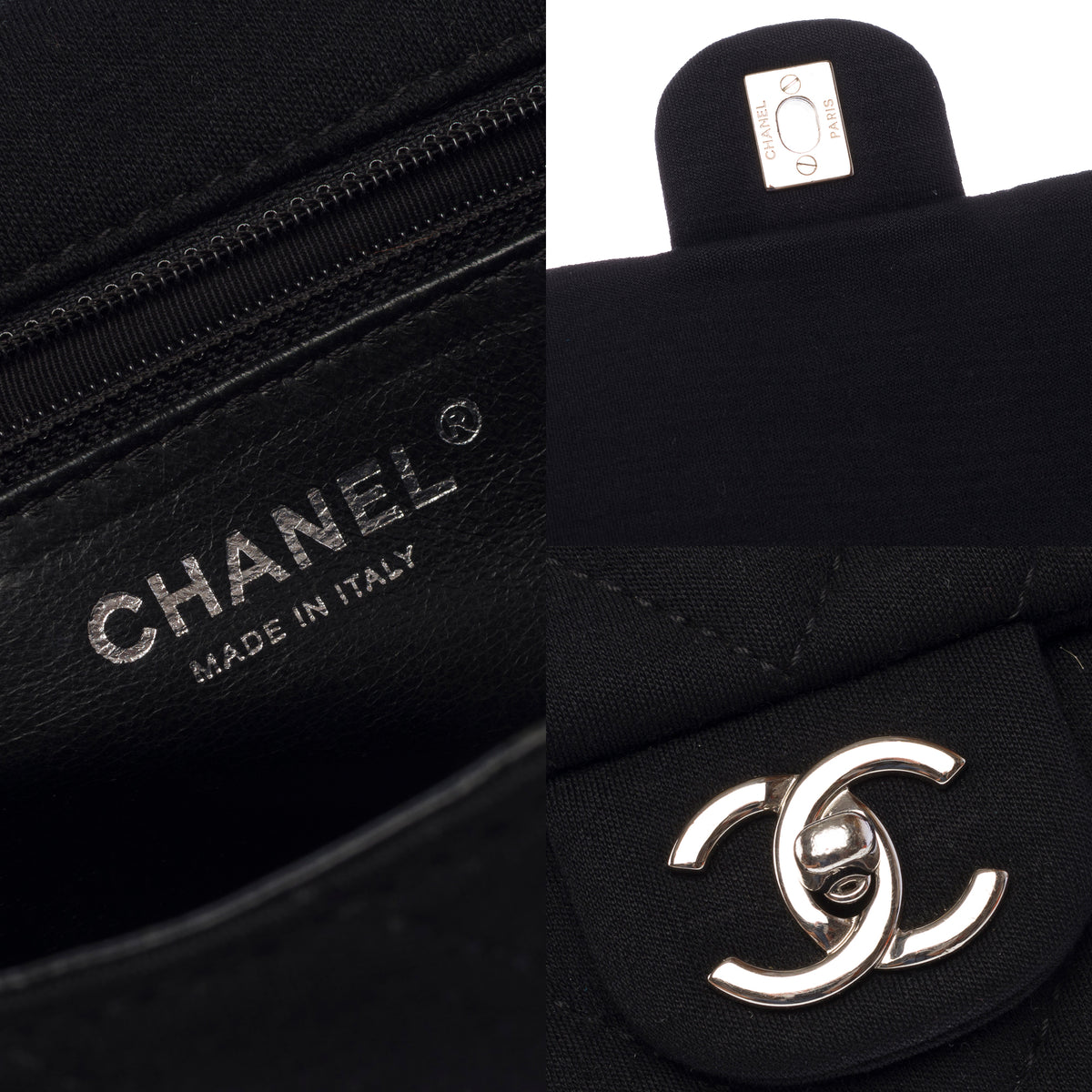 Sac CHANEL Timeless/Classique en Coton Noir - 103937