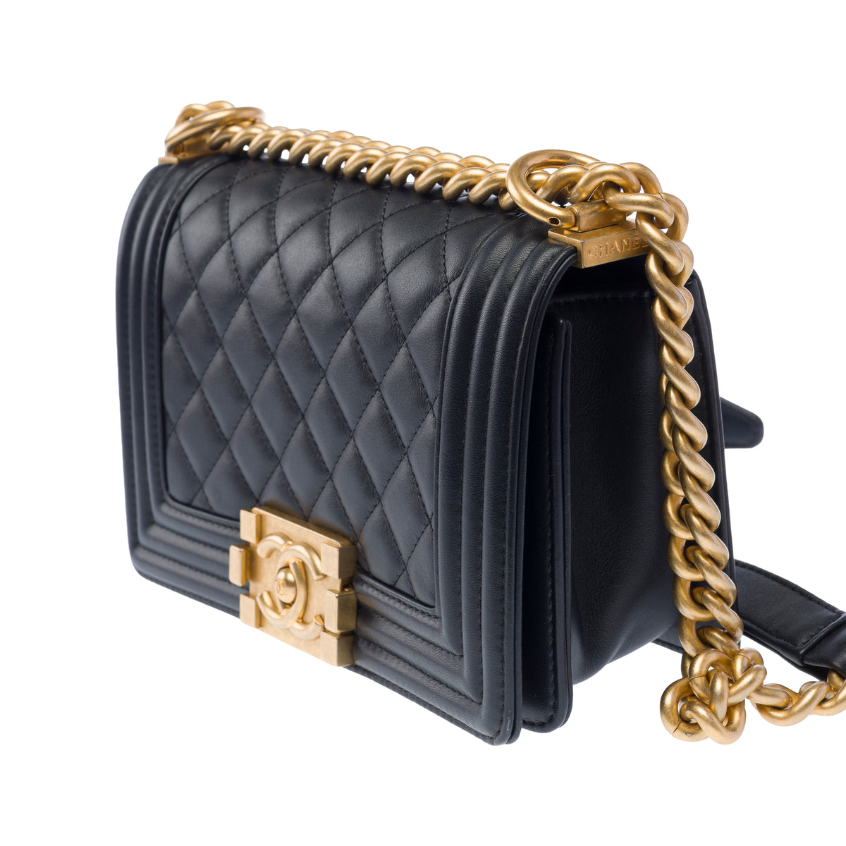 Sac CHANEL Boy en Cuir Bleu Marine - 103963