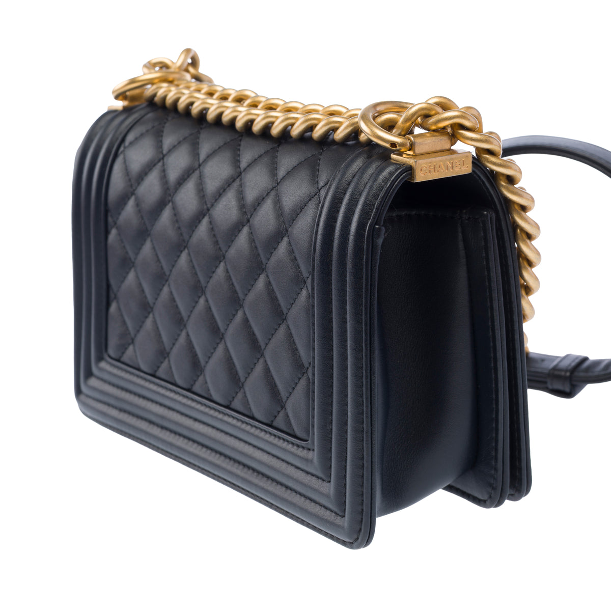 Sac CHANEL Boy en Cuir Bleu Marine - 103963