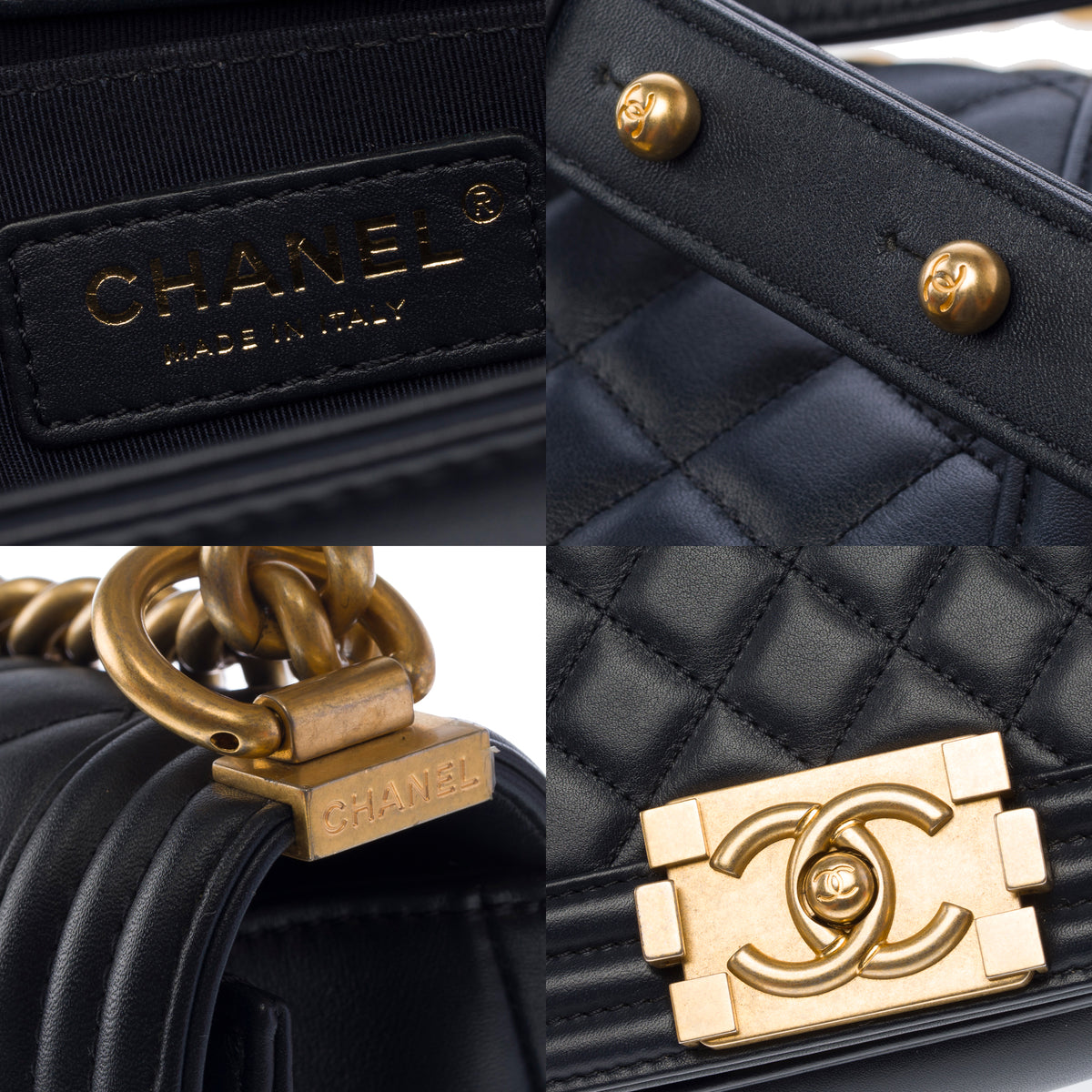 Sac CHANEL Boy en Cuir Bleu Marine - 103963