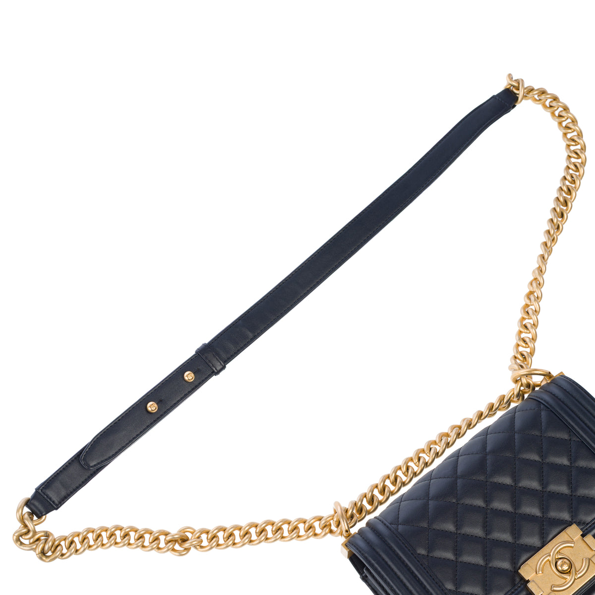 Sac CHANEL Boy en Cuir Bleu Marine - 103963