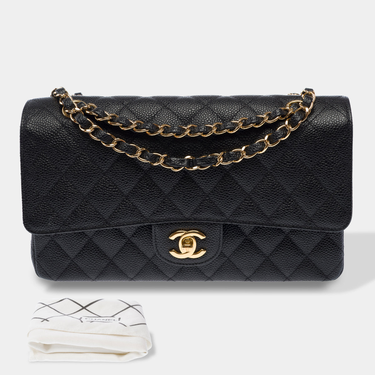 Sac CHANEL Timeless/Classique en Cuir Noir - 103966