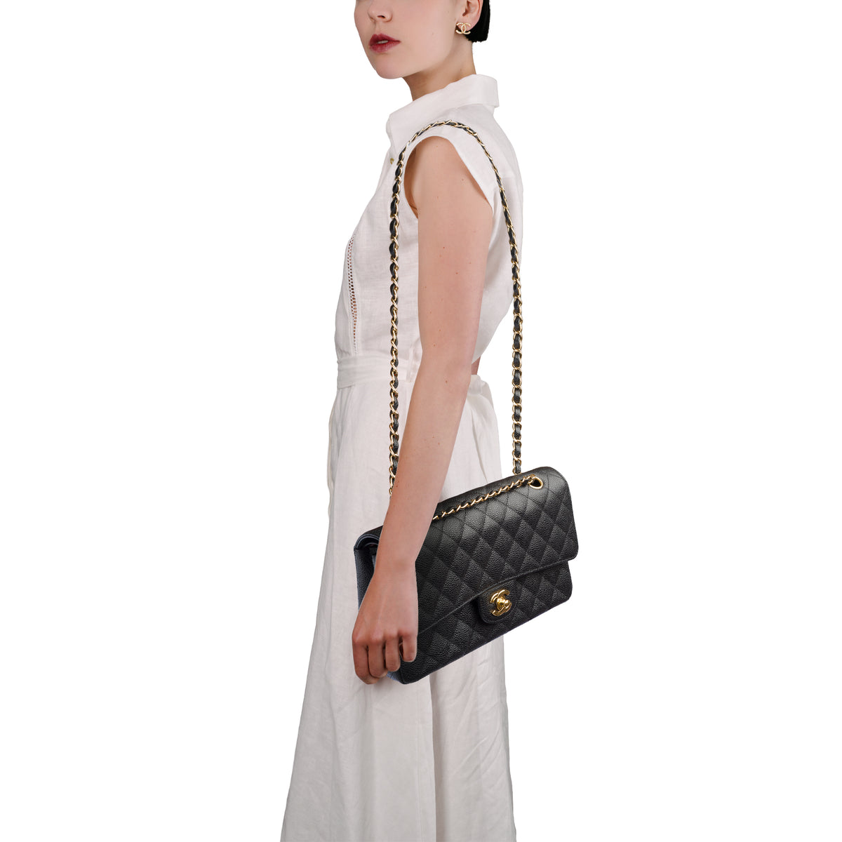 Sac CHANEL Timeless/Classique en Cuir Noir - 103966