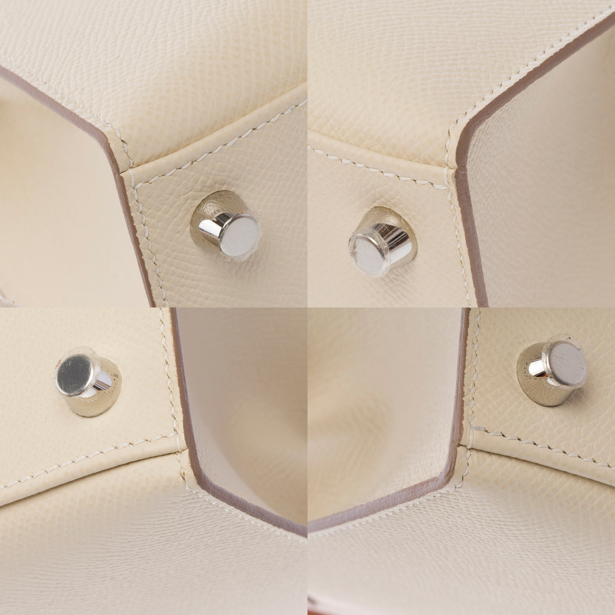 Sac HERMES Kelly 25 en Cuir Blanc - 103980