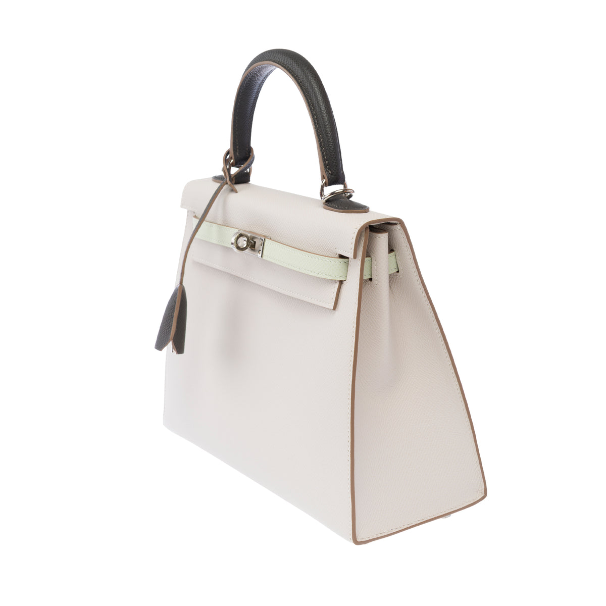 Sac HERMES Kelly 25 en Cuir Gris - 103981