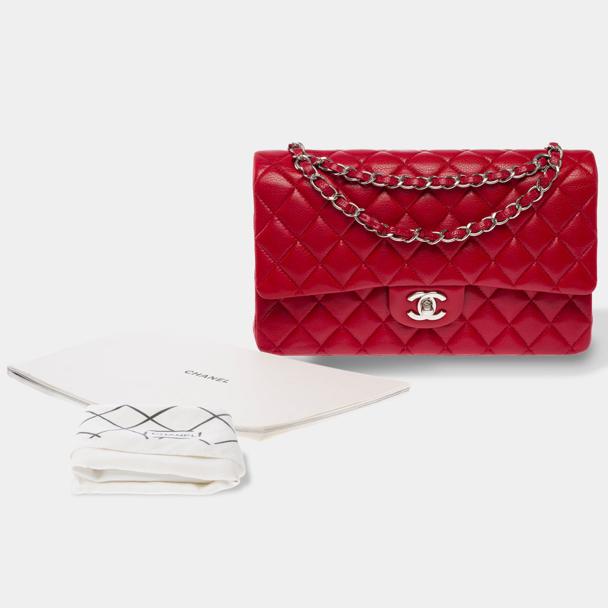 Sac CHANEL Timeless/Classique en Cuir Rouge - 103987