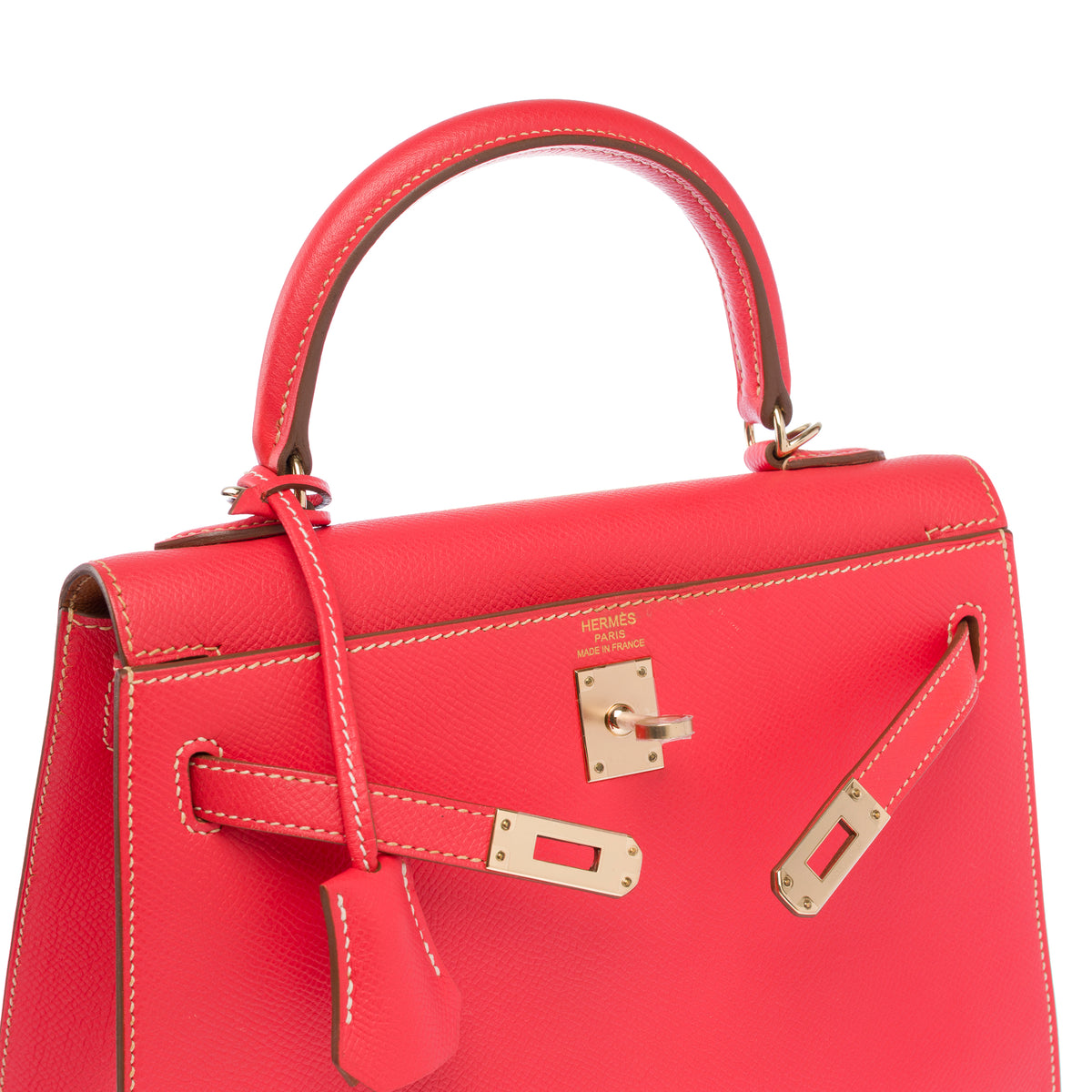 Sac HERMES Kelly 25 en Cuir Rose - 103988