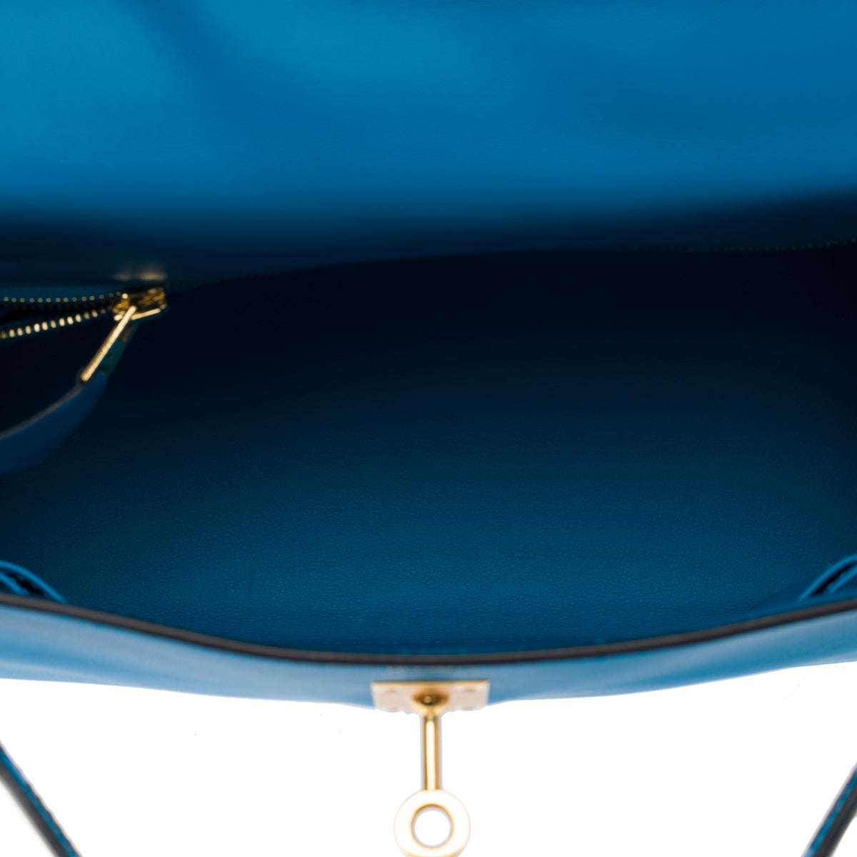 Sac HERMES Kelly 25 en Cuir Bleu - 103990