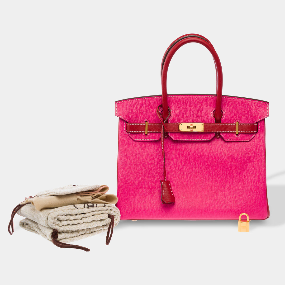 Sac HERMES Birkin 30 en Cuir Rose - 103991