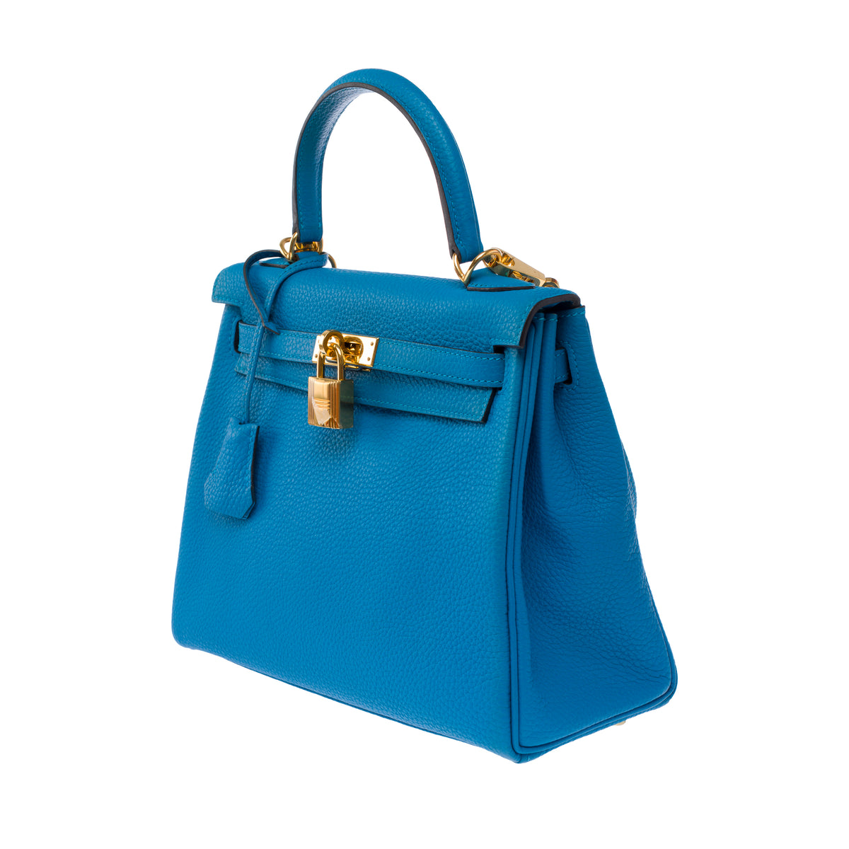 Sac HERMES Kelly 25 en Cuir Bleu - 103992