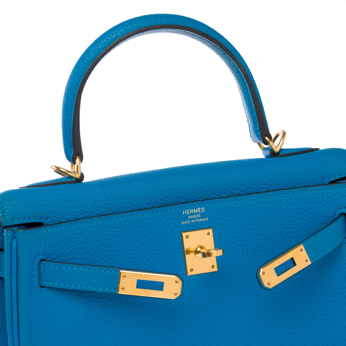 Sac HERMES Kelly 25 en Cuir Bleu - 103992