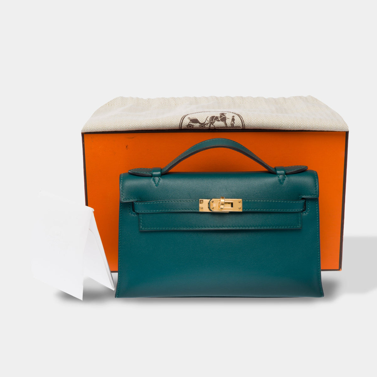 Sac HERMES Kelly Mini en Cuir Vert - 104000
