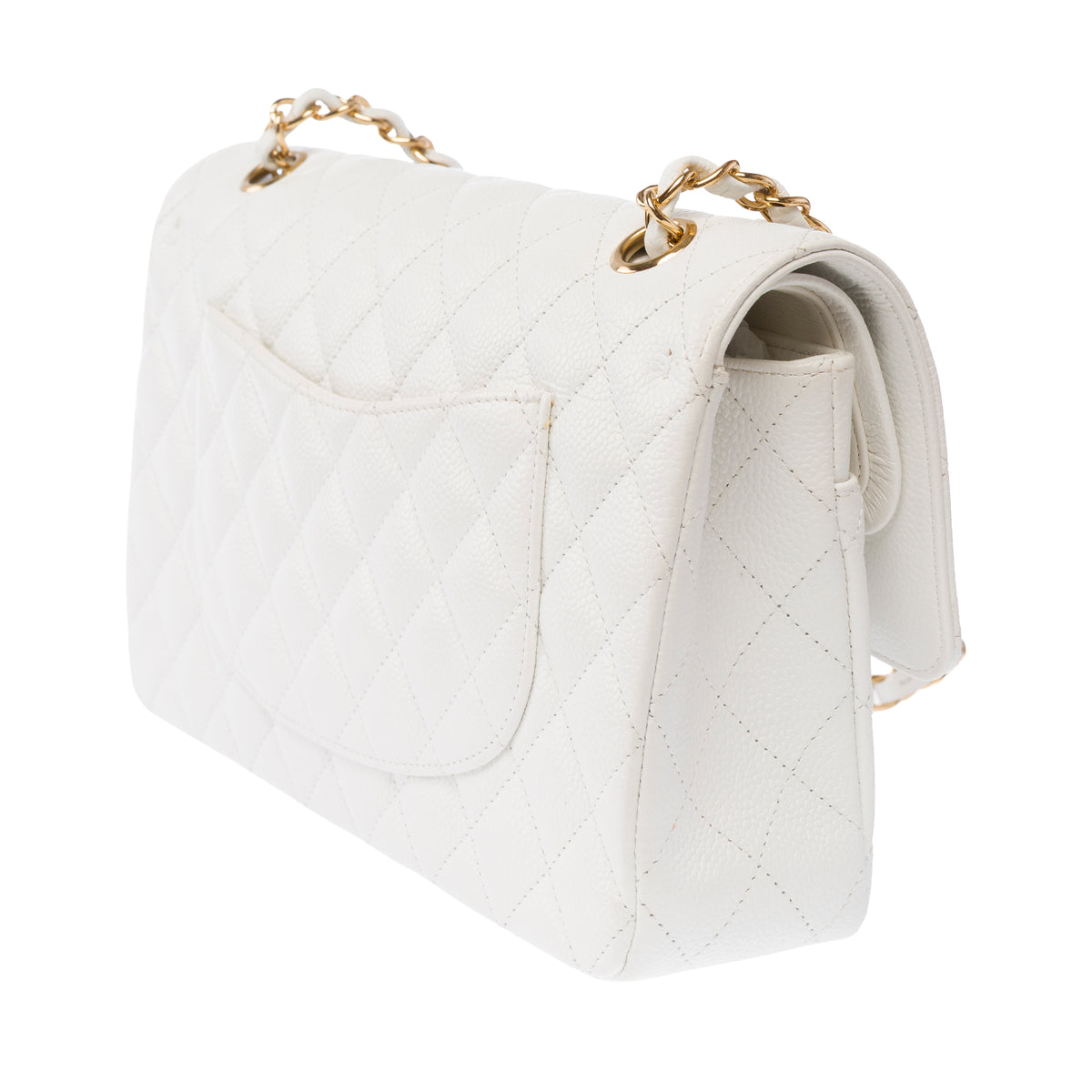 Sac CHANEL Timeless/Classique en Cuir Blanc - 103979