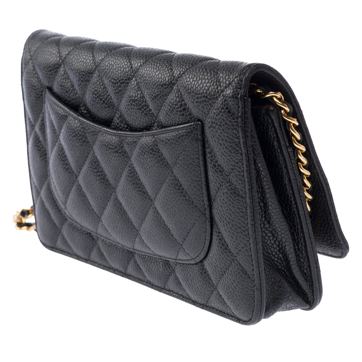 Sac CHANEL Wallet on Chain en Cuir Noir - 103982