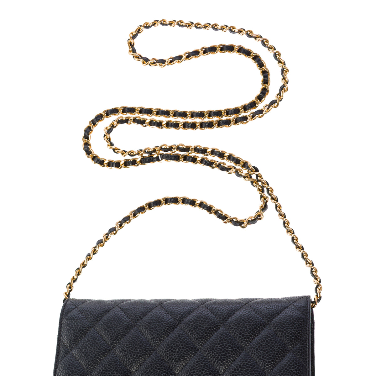 Sac CHANEL Wallet on Chain en Cuir Noir - 103982