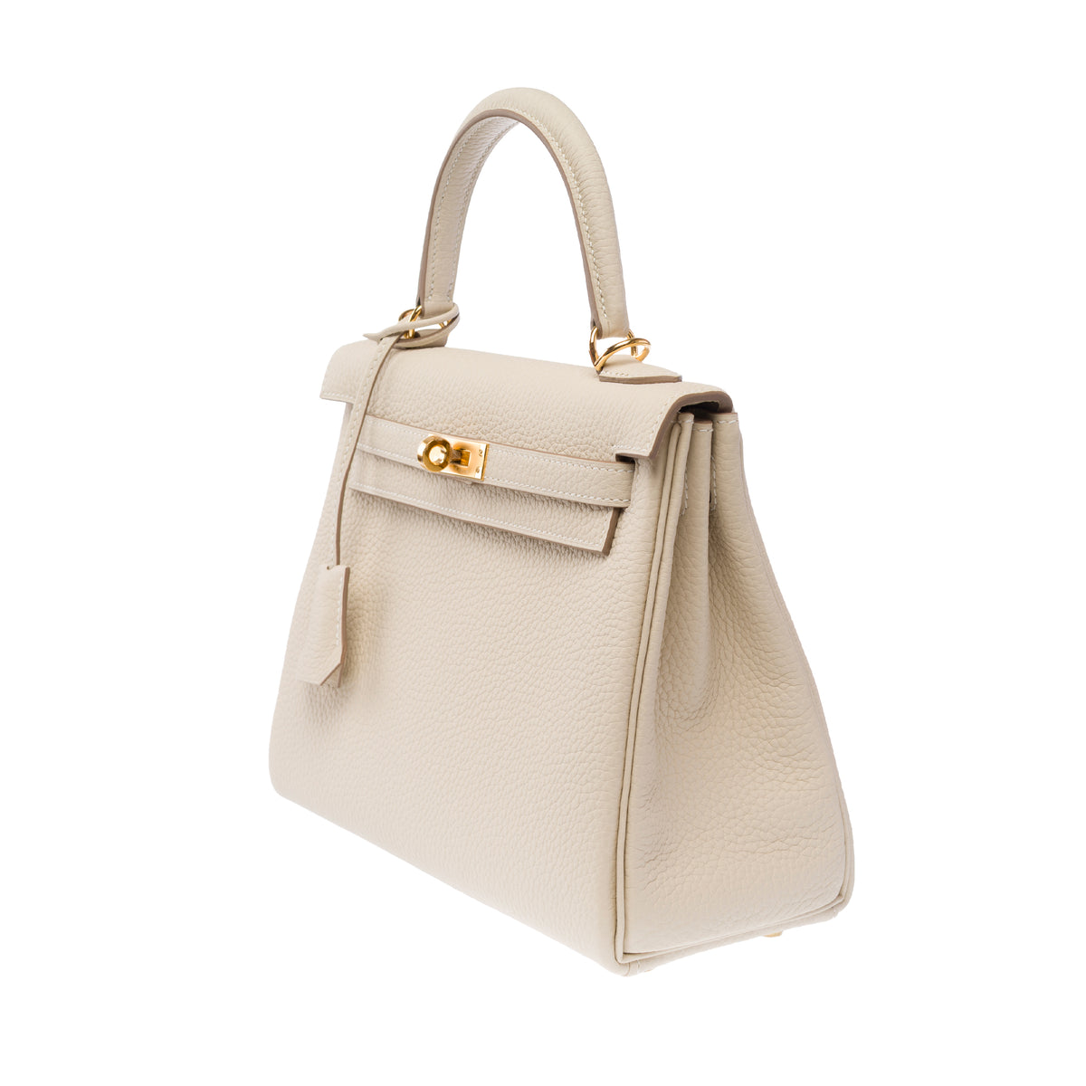 Sac HERMES Kelly 25 en Cuir Blanc - 103993