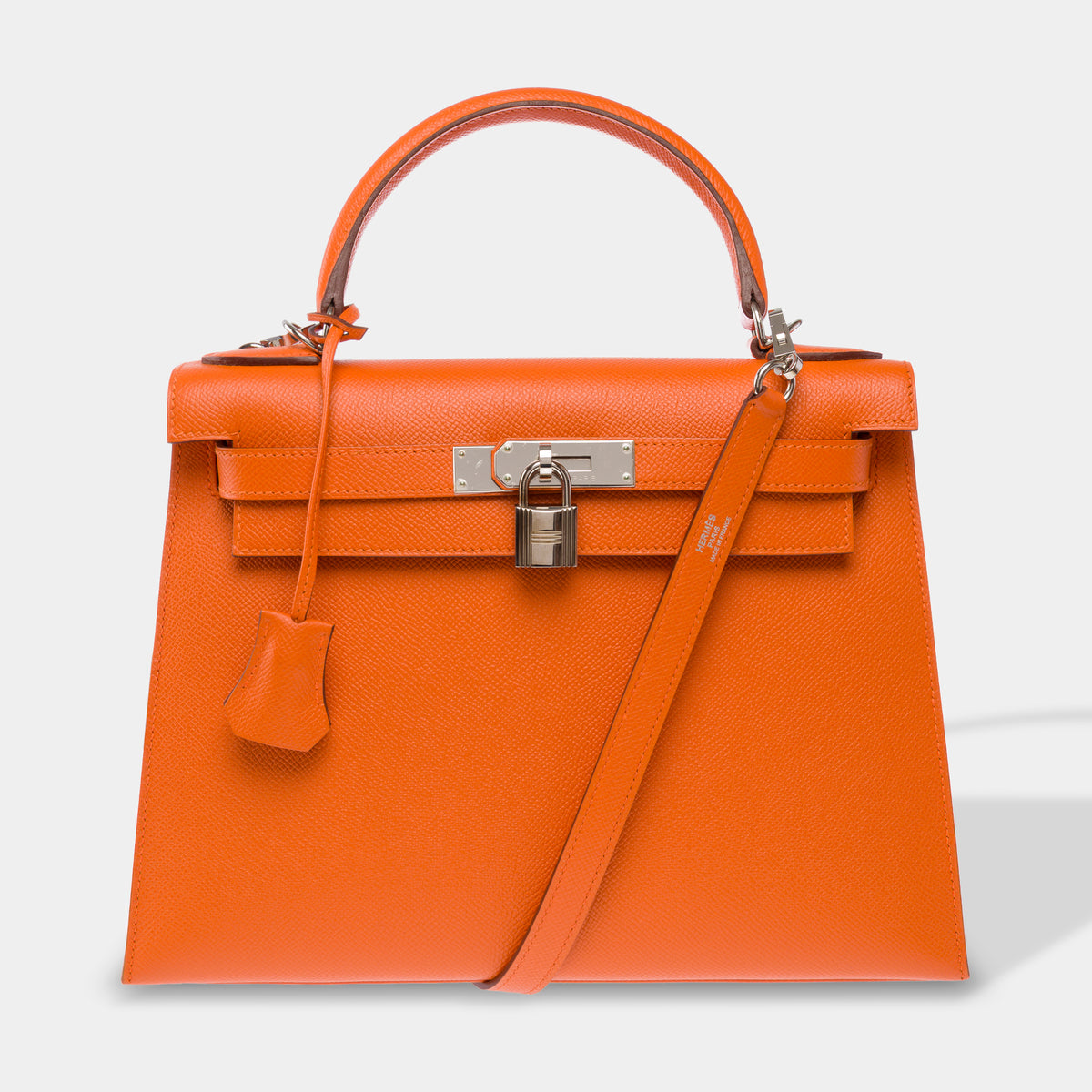 Sac HERMES Kelly 28 en Cuir Orange - 103994