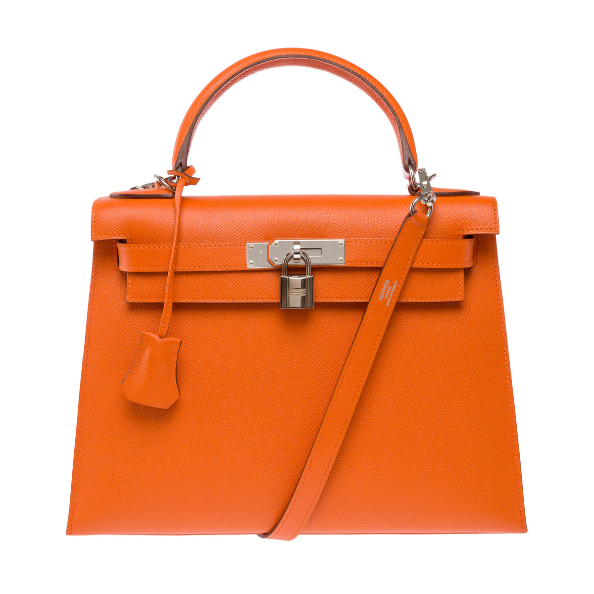 Sac HERMES Kelly 28 en Cuir Orange - 103994