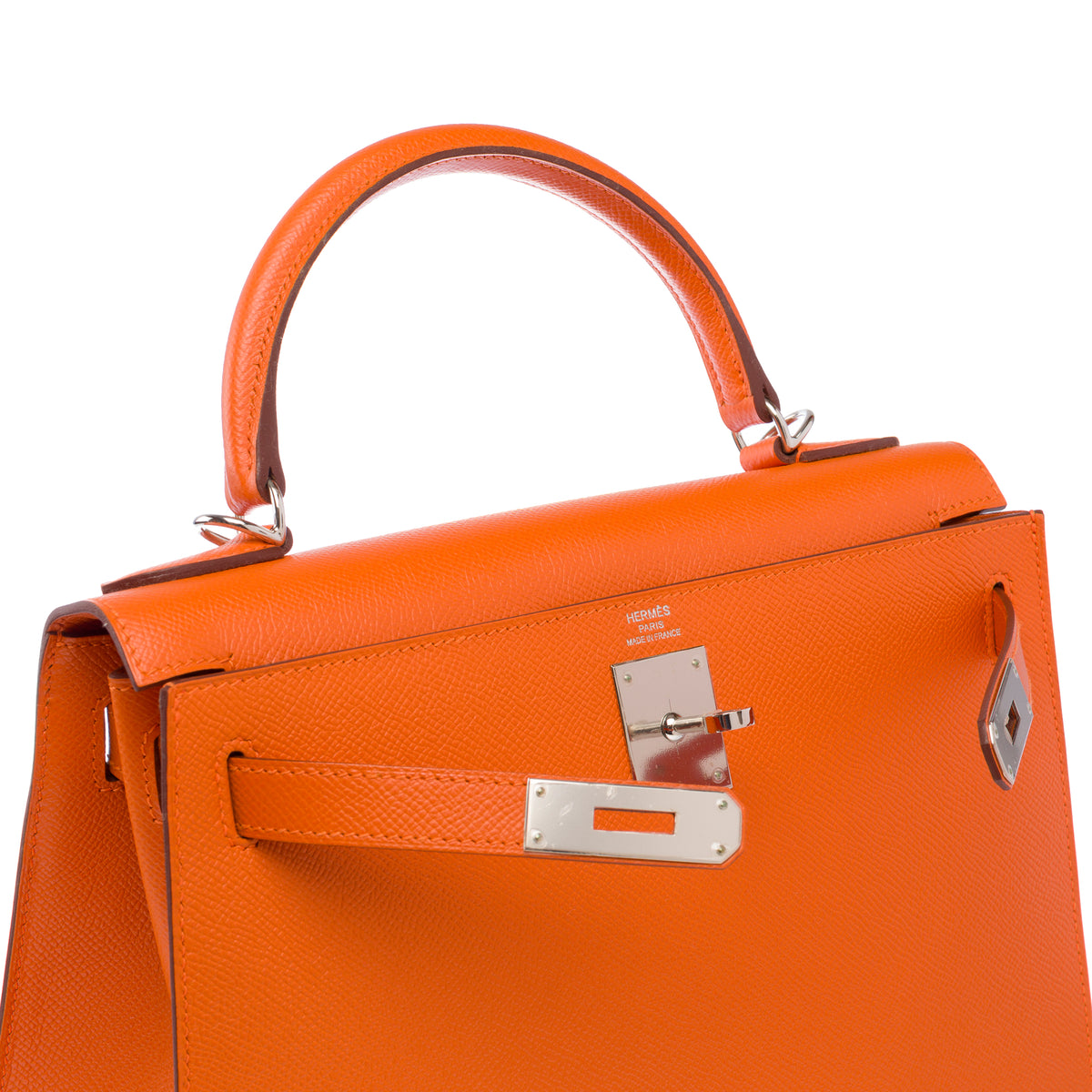 Sac HERMES Kelly 28 en Cuir Orange - 103994