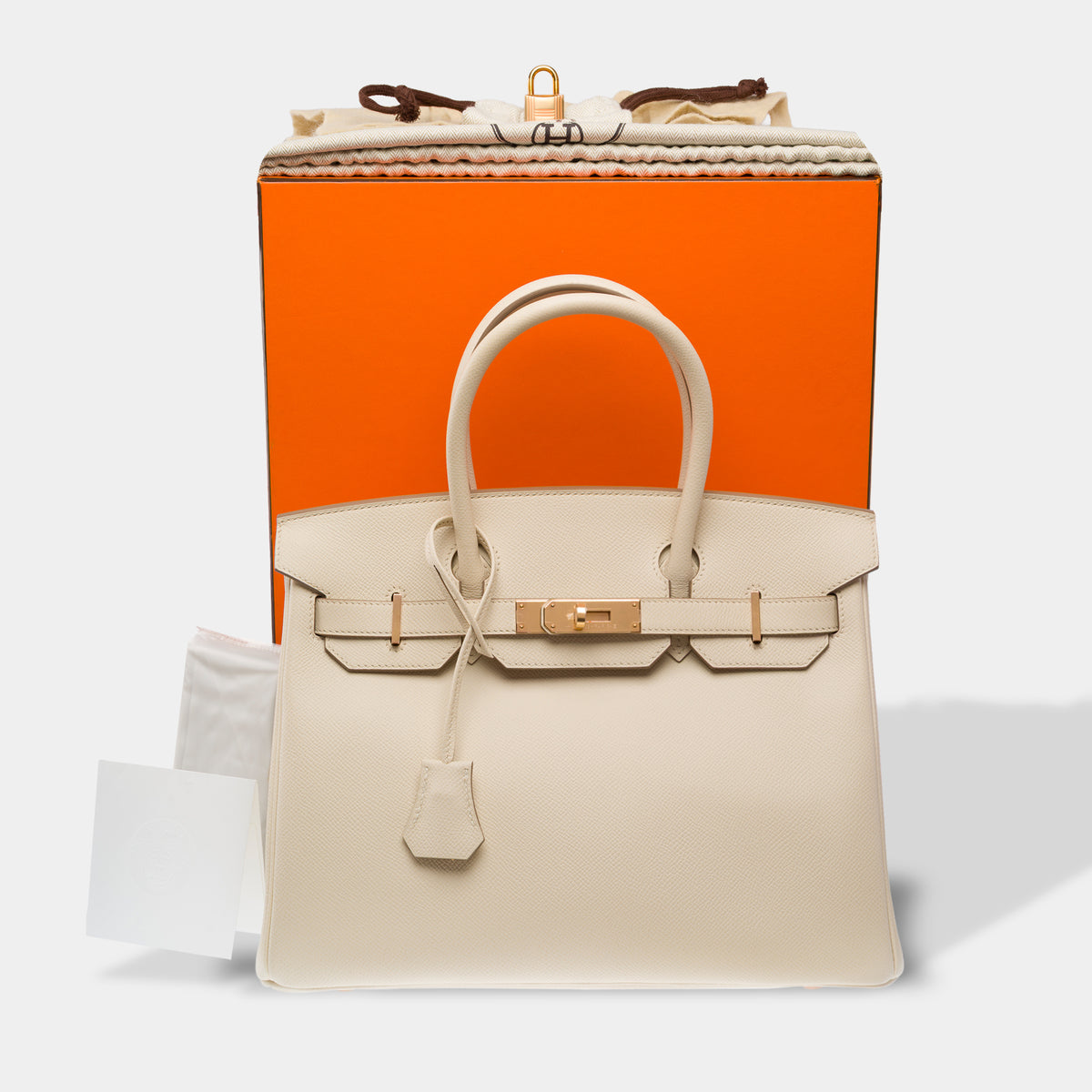 Sac HERMES Birkin 30 en Cuir Blanc - 103995