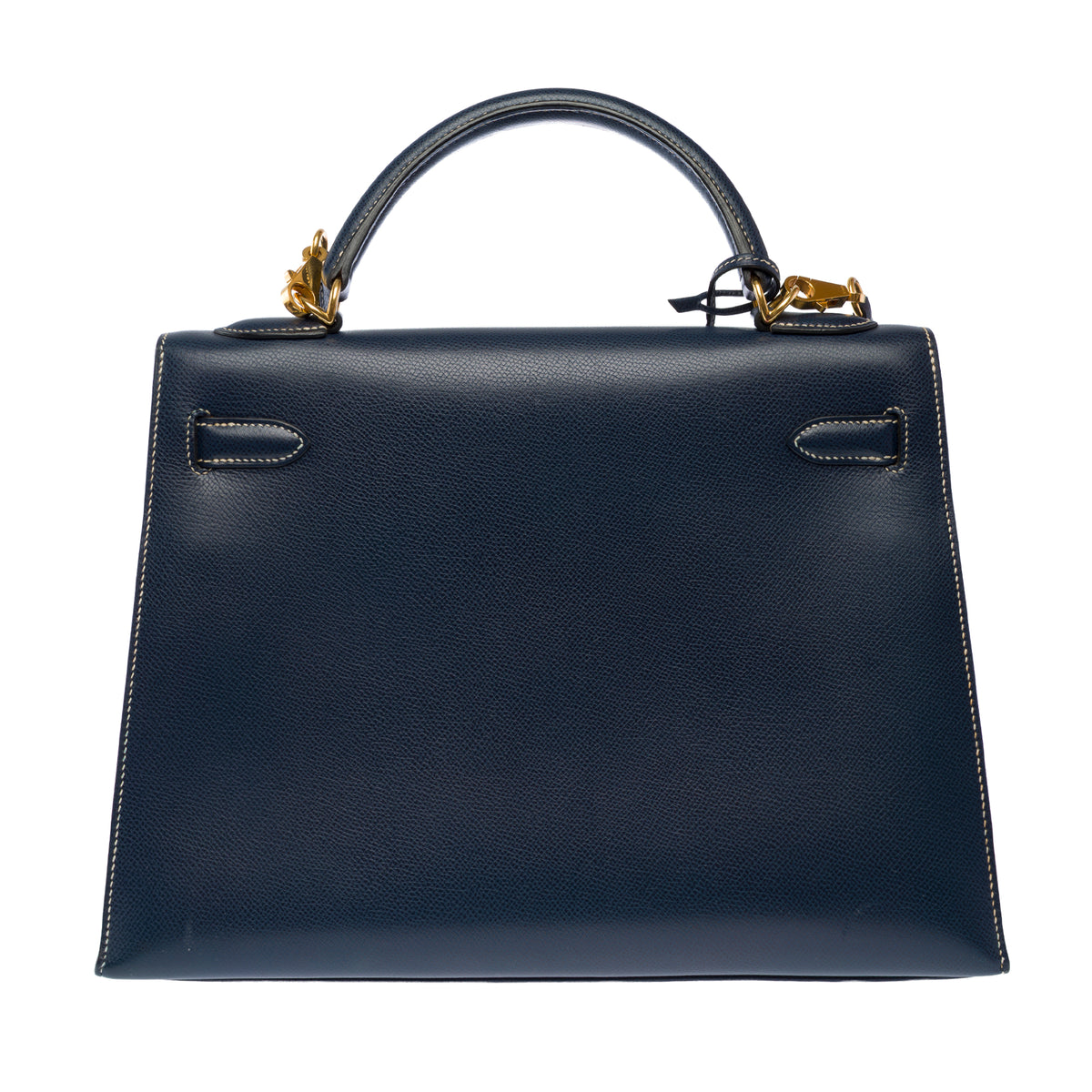 Sac HERMES Kelly 32 en Cuir Bleu Marine - 103998
