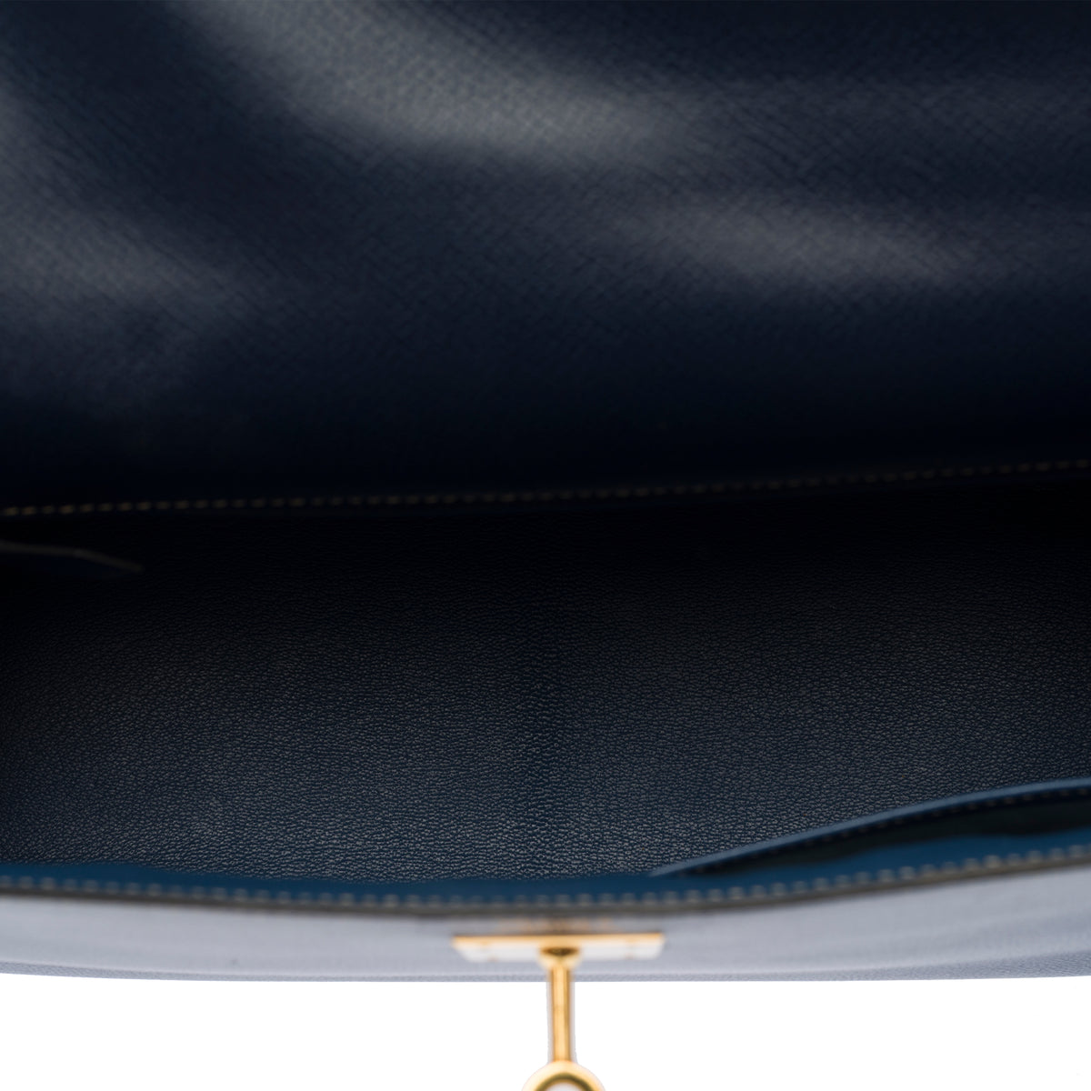 Sac HERMES Kelly 32 en Cuir Bleu Marine - 103998
