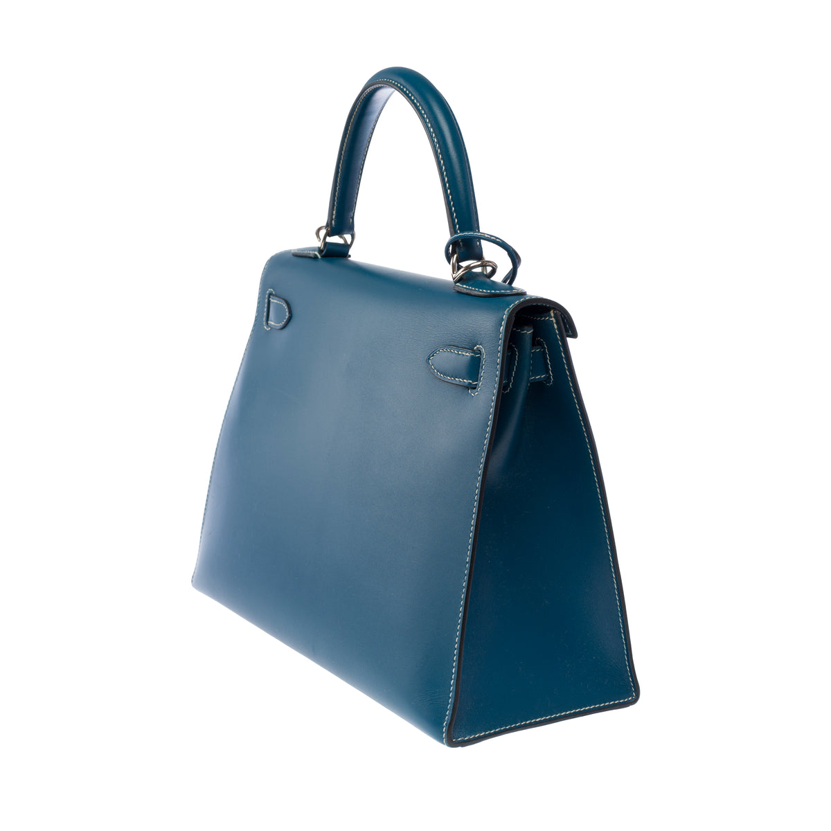 Sac HERMES Kelly 28 en Cuir Bleu - 103999