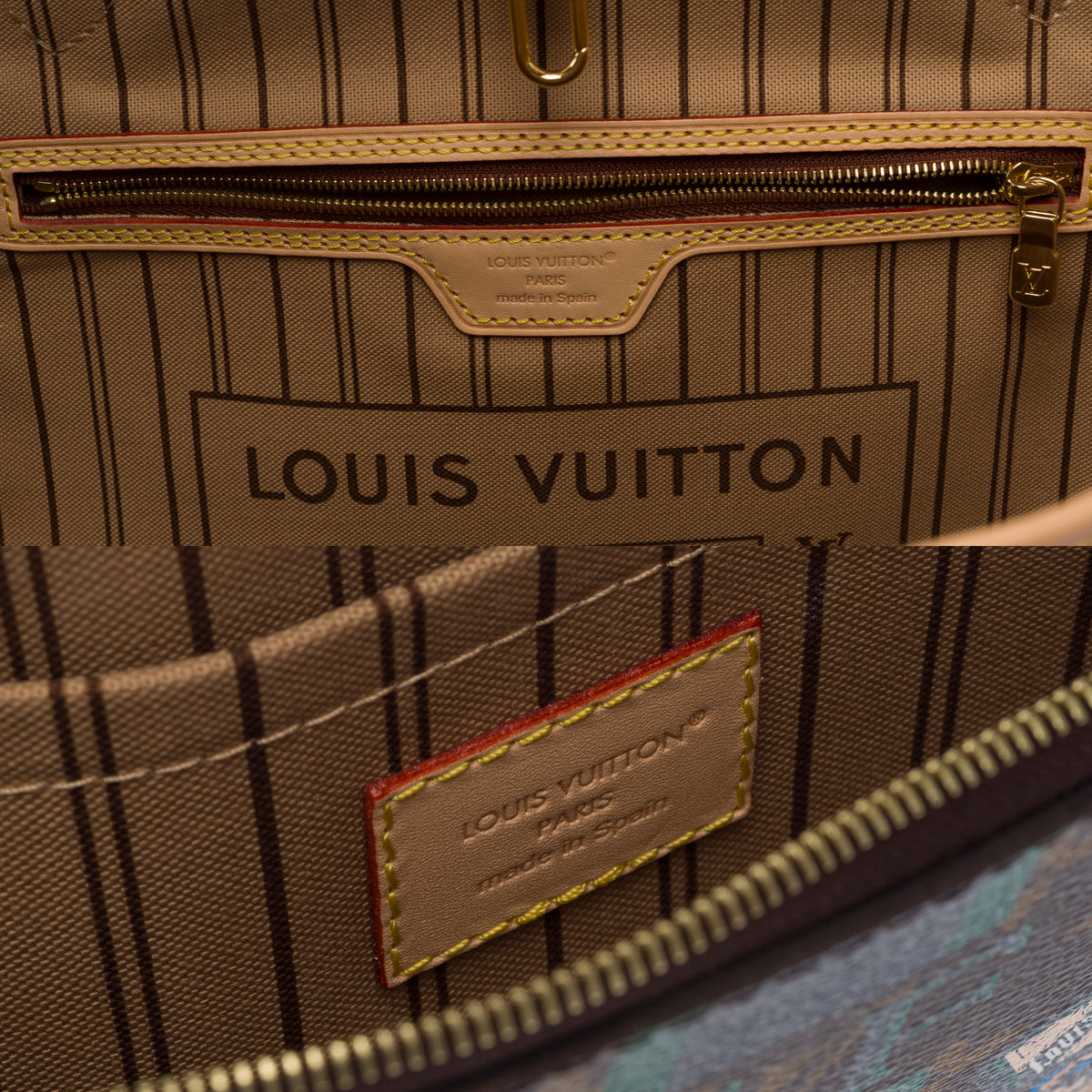 Sac LOUIS VUITTON Neverfull en Toile Marron - 104001