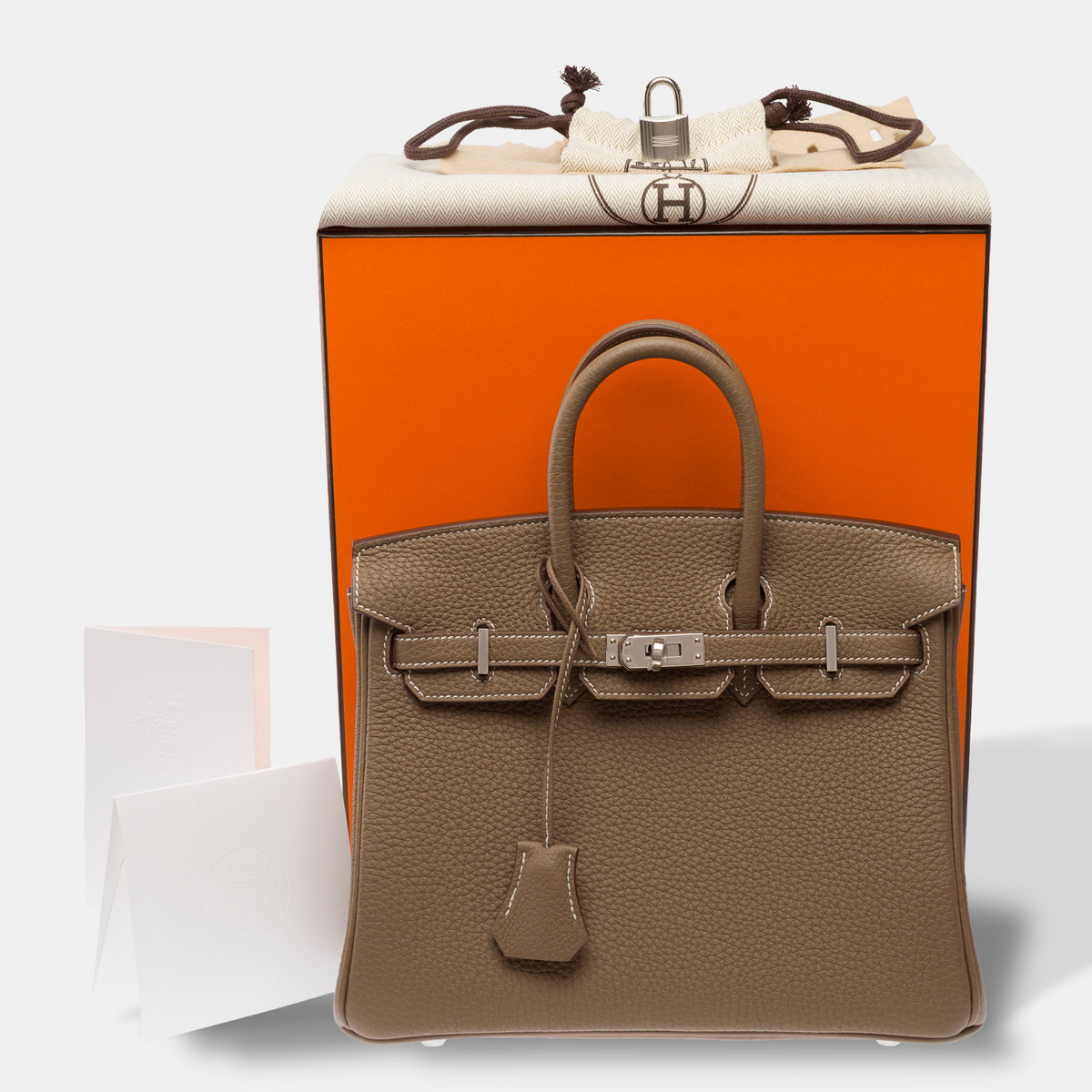 Sac HERMES Birkin 25 en Cuir Étoupe - 104002