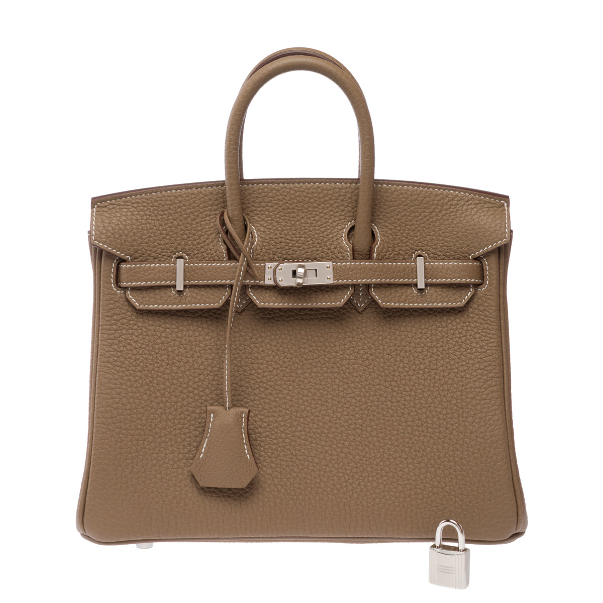 Sac HERMES Birkin 25 en Cuir Étoupe - 104002