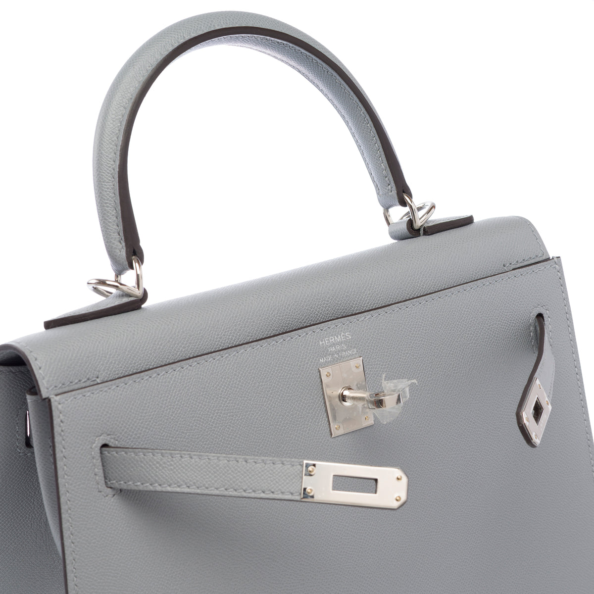 Sac HERMES Kelly 25 en Cuir Gris - 104004