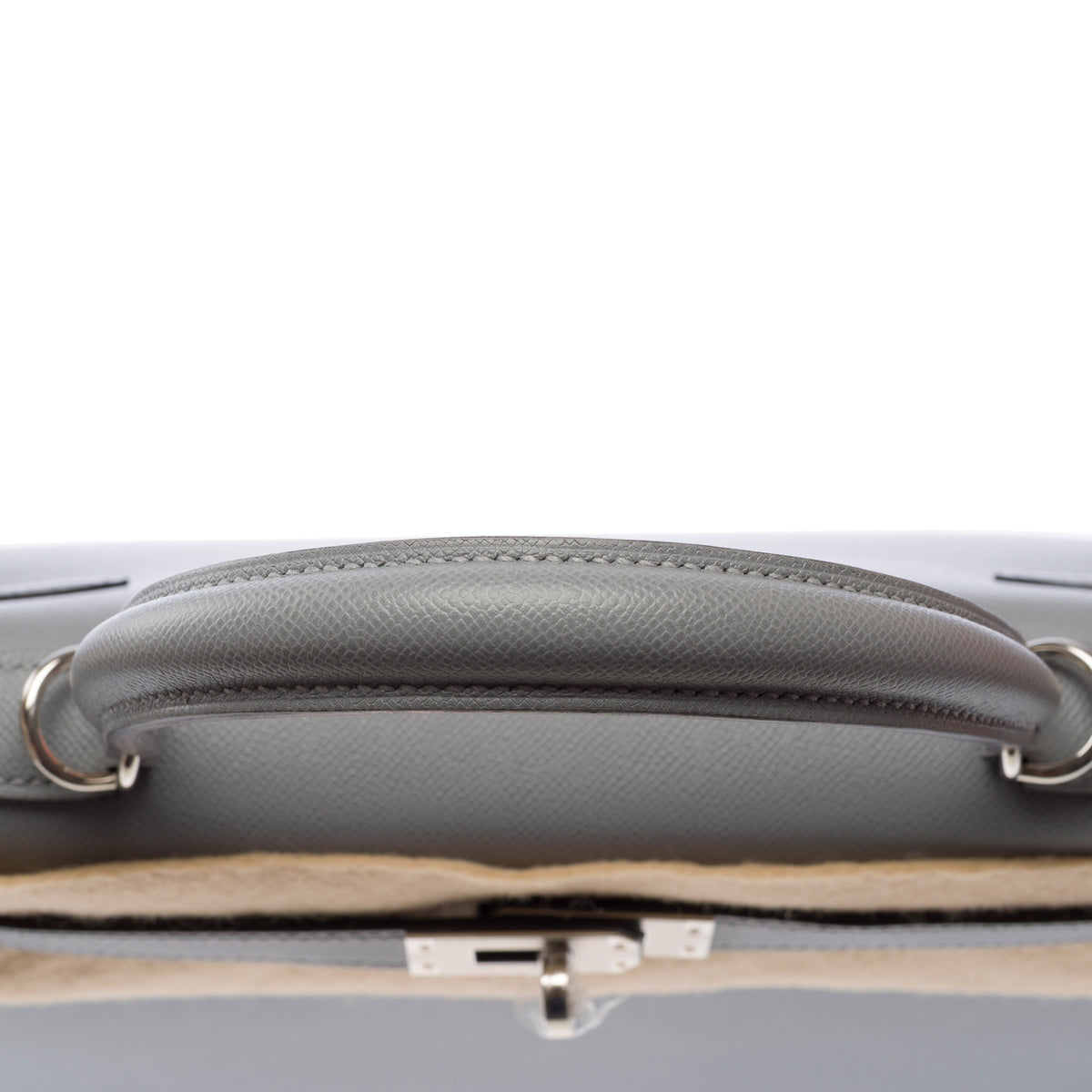 Sac HERMES Kelly 25 en Cuir Gris - 104004