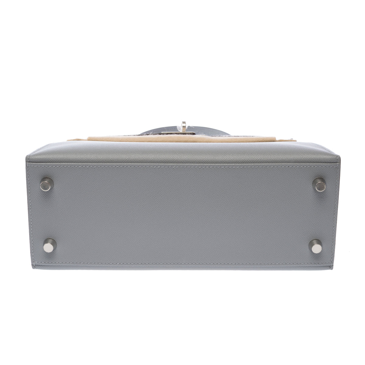 Sac HERMES Kelly 25 en Cuir Gris - 104004