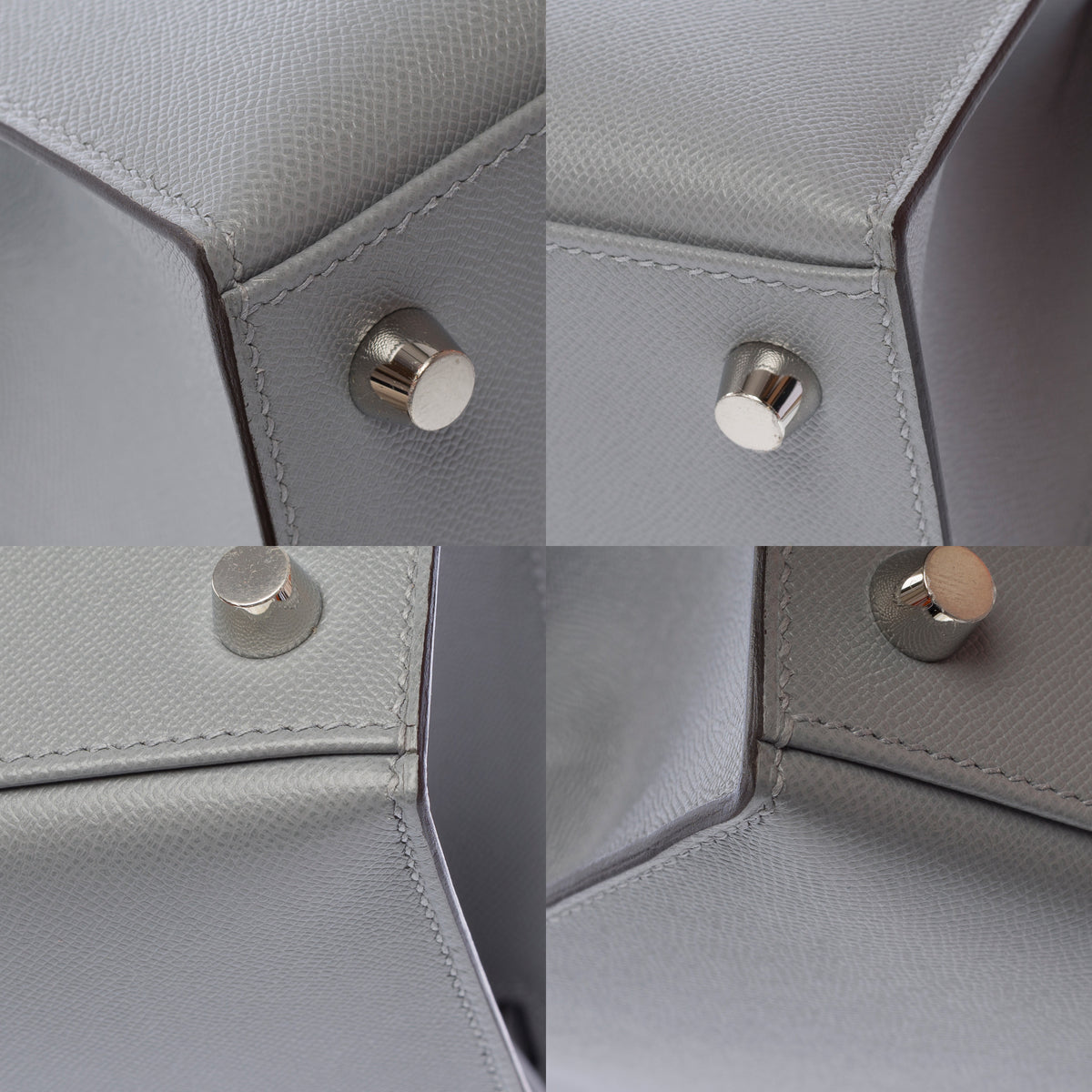 Sac HERMES Kelly 25 en Cuir Gris - 104004