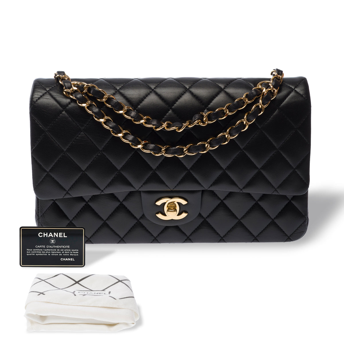 Sac CHANEL Timeless/Classique en Cuir Noir - 104011