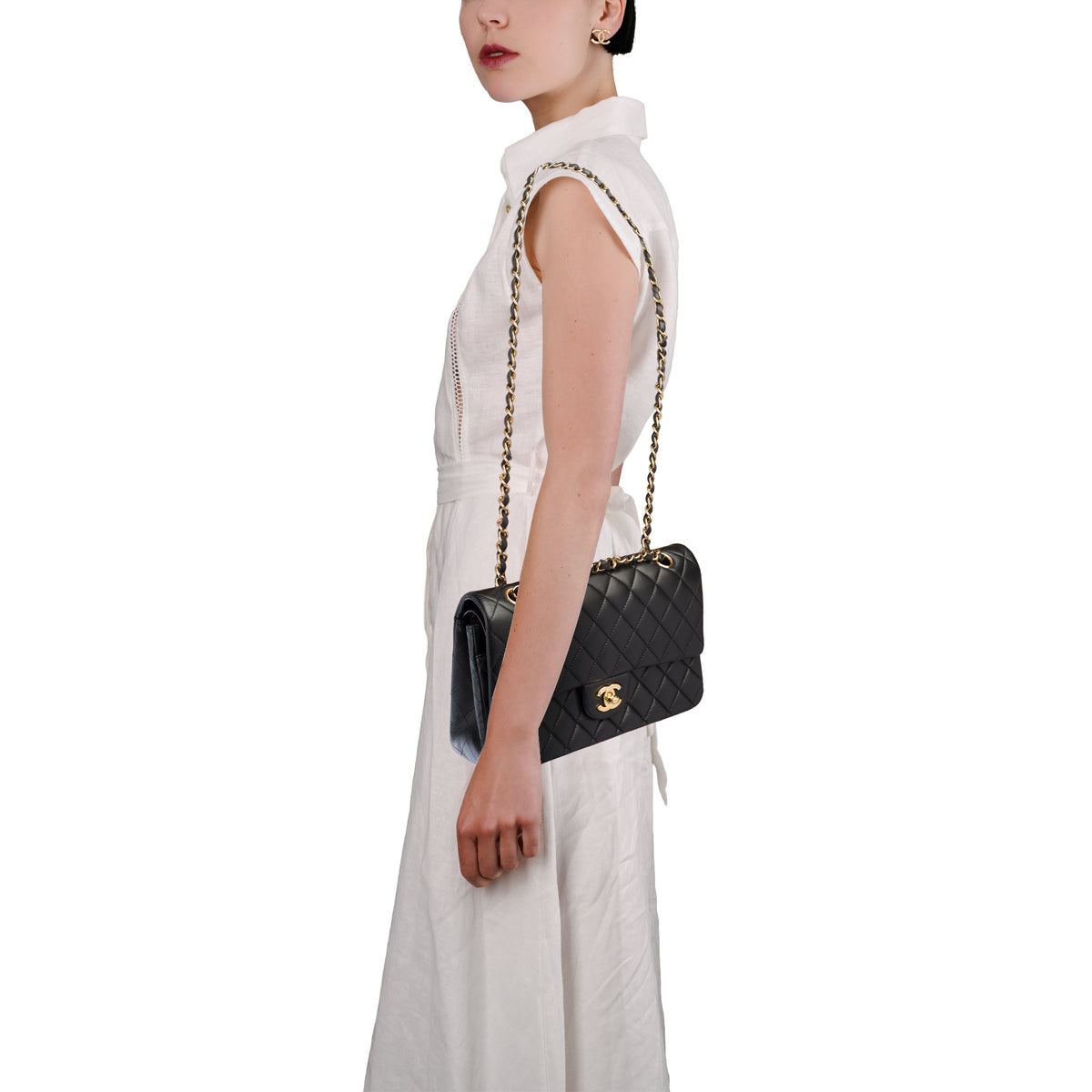 Sac CHANEL Timeless/Classique en Cuir Noir - 104011