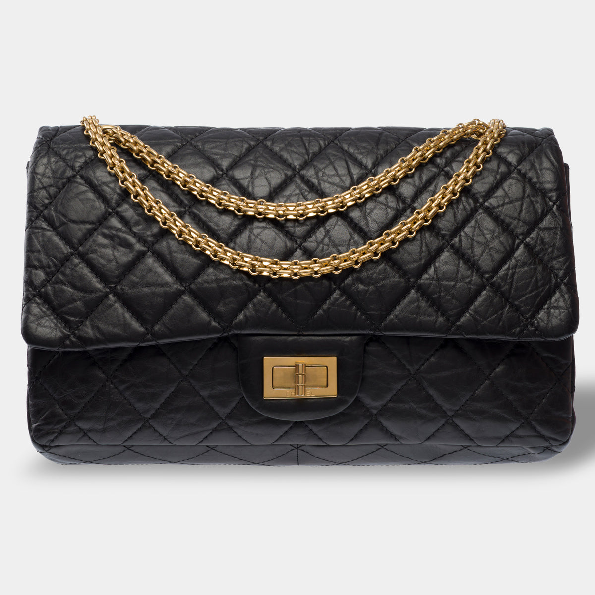 Sac CHANEL 2.55 en Cuir Noir - 104014