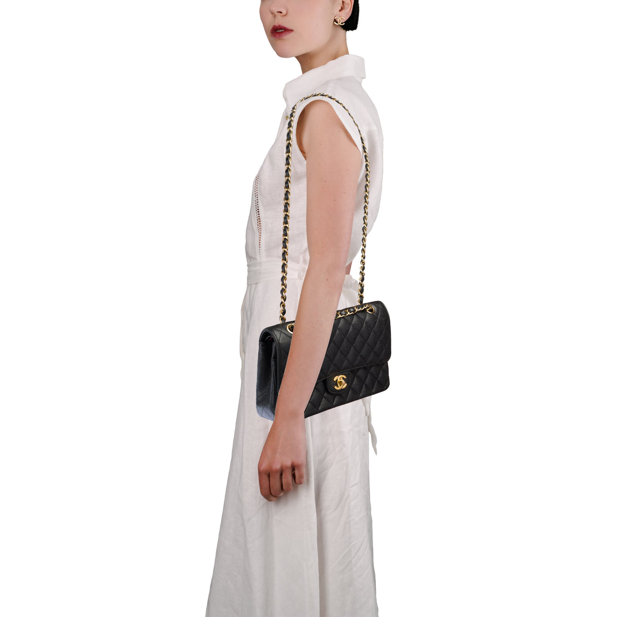 Sac CHANEL Timeless/Classique en Cuir Noir - 104012