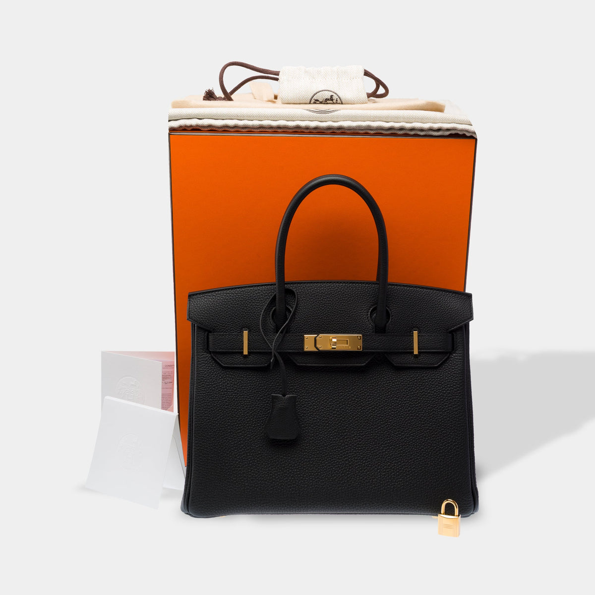 Sac HERMES Birkin 30 en Cuir Noir - 104040