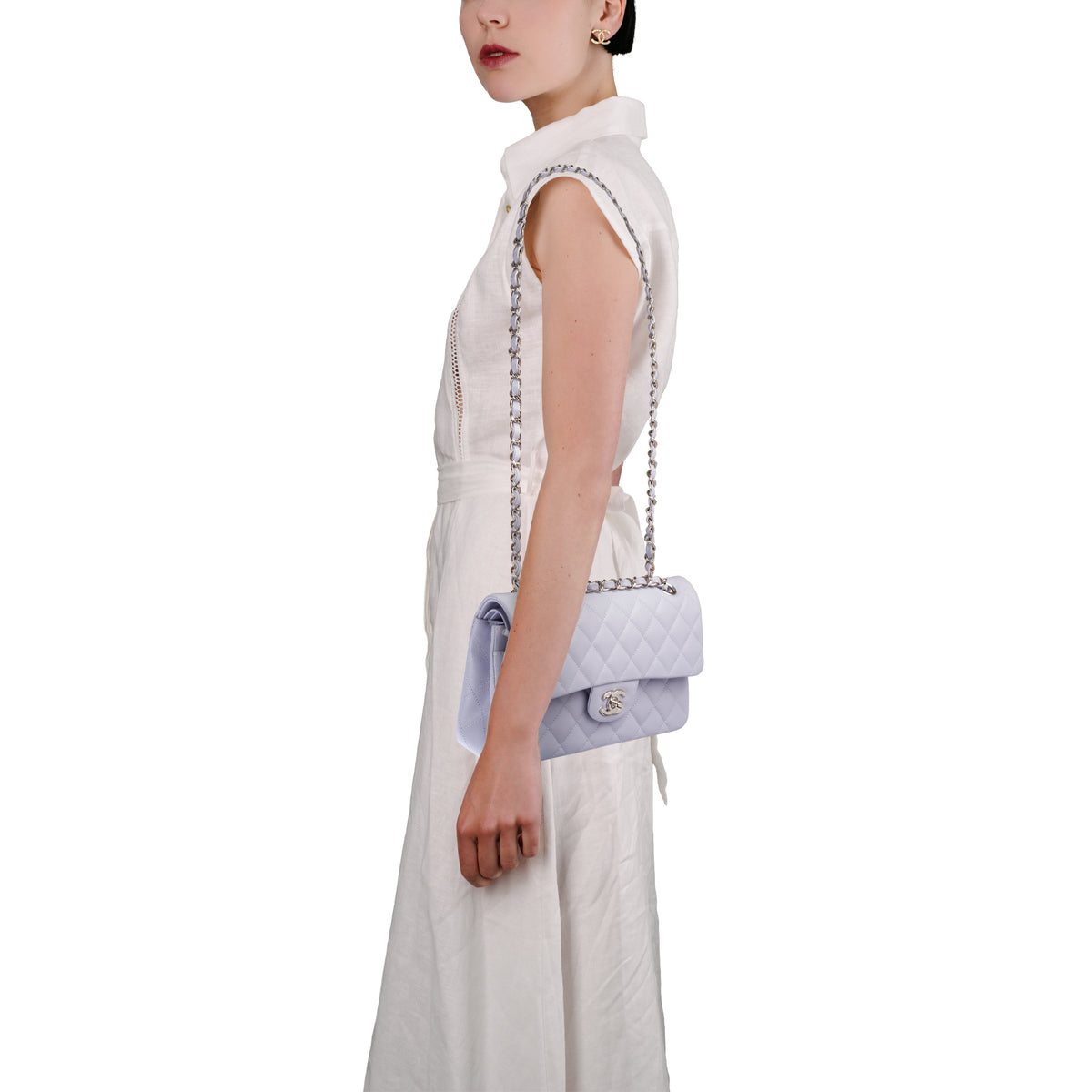 Sac CHANEL Timeless/Classique en Cuir Bleu - 104035