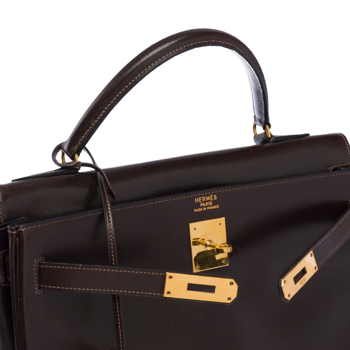 Sac HERMES Kelly 32 en Cuir Marron - 104021