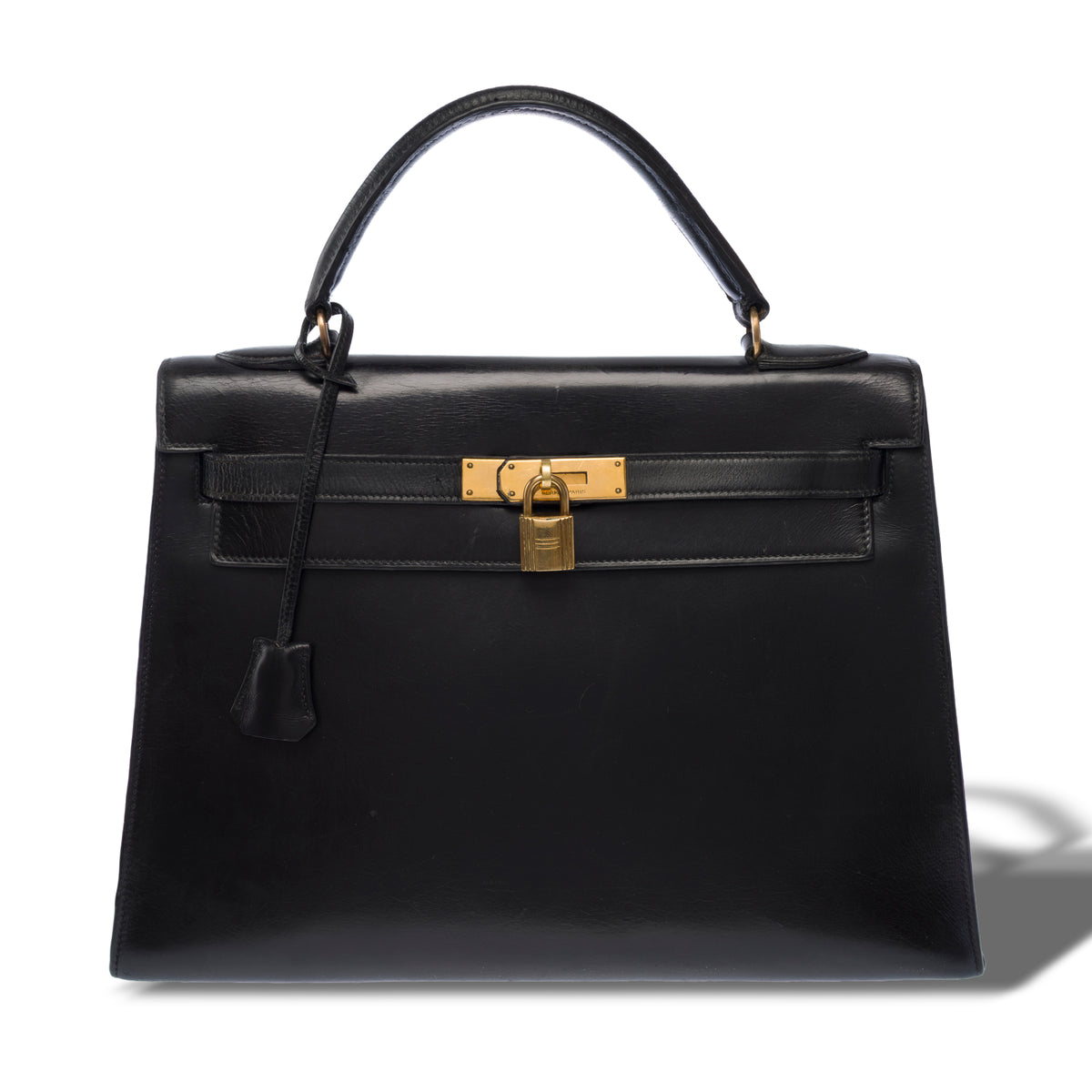 Sac HERMES Kelly 32 en Cuir Bleu Marine - 104022