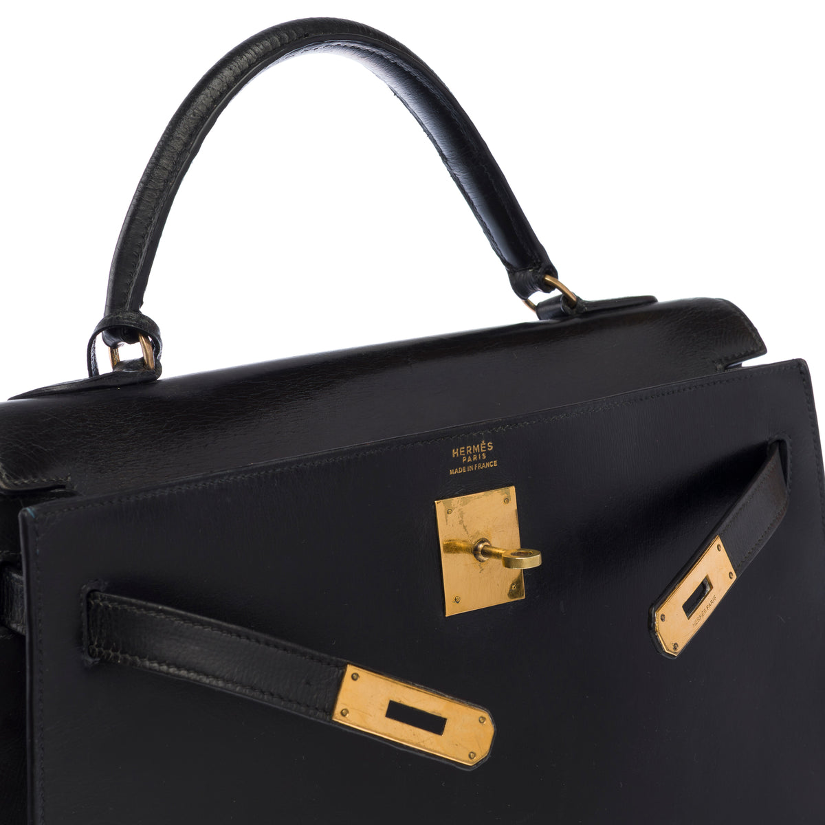 Sac HERMES Kelly 32 en Cuir Bleu Marine - 104022