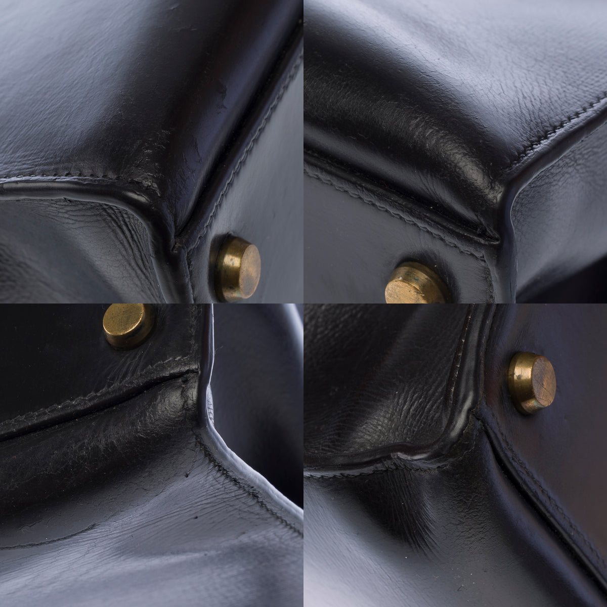 Sac HERMES Kelly 32 en Cuir Bleu Marine - 104022