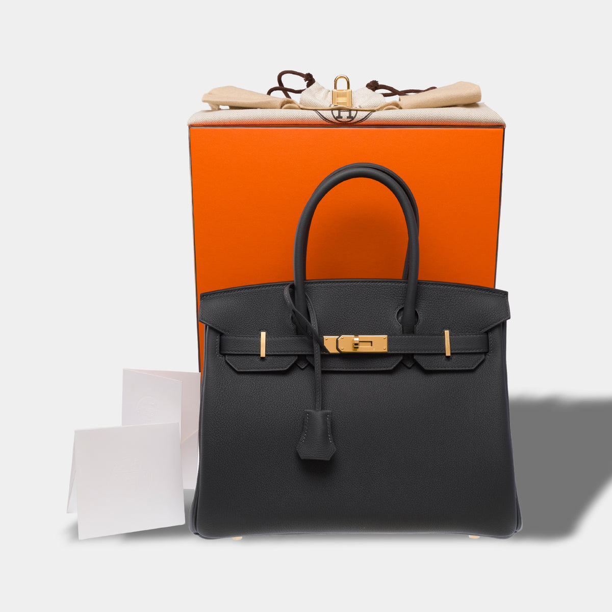 Sac HERMES Birkin 30 en Cuir Gris - 104034